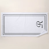 Simple et élégante serviette de plage de Monogram  (Devant)