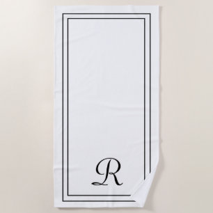 Simple et élégante serviette de plage de Monogram 