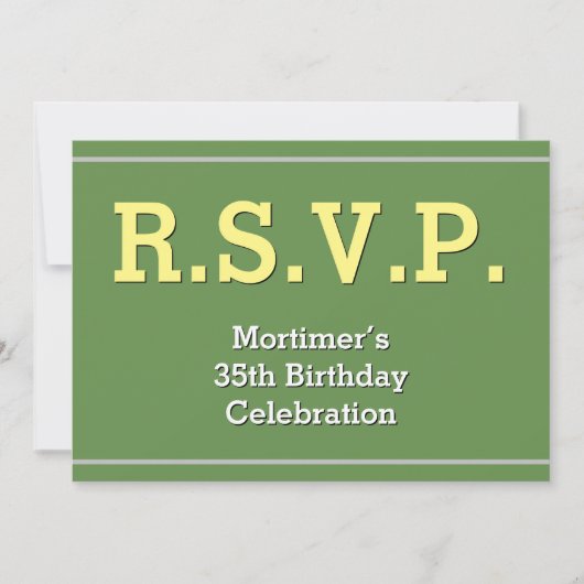 Simple et humble "R.S.V.P." Carte (Devant)