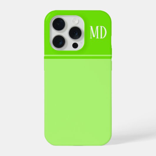 Simple et joli monogramme rayé vert citron (Verso)