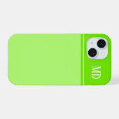 Simple et joli monogramme rayé vert citron (Verso Horizontal)