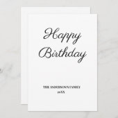 simple et minimal ajouter votre carte d'anniversai (Devant / Derrière)