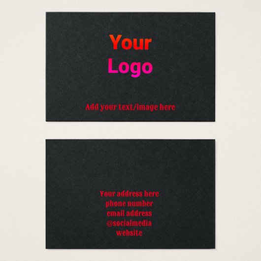 simple et minimal ajouter votre logo carte d'affic (Devant & derrière)