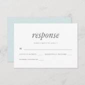 Simple et minimal Blue Wedding Réponse Rsvp (Devant / Derrière)
