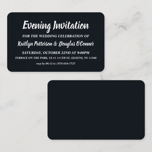 Simple et moderne, Evénement du soir Invitation de (Devant / Derrière)