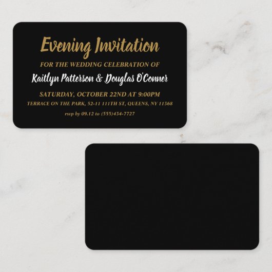 Simple et moderne, Evénement du soir Invitation de (Devant / Derrière)