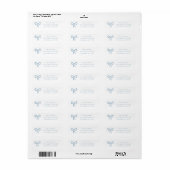Simple Étiquette Adresse de Retour Bébé Bleu Ruban (Feuille entière)