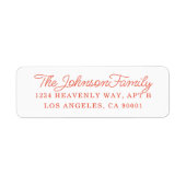 Simple Étiquette de adresse Coral Rouge (Devant)