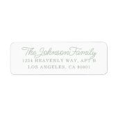 Simple Étiquette de adresse Sage Green (Devant)