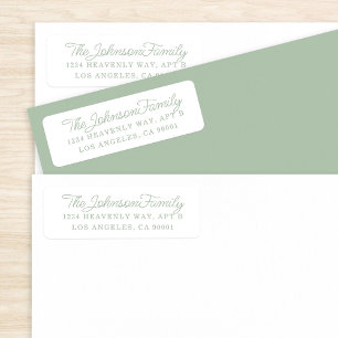 Simple Étiquette de adresse Sage Green
