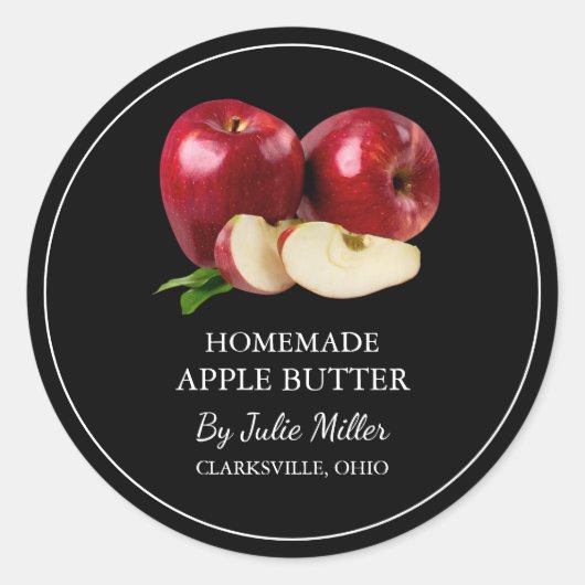 Simple Étiquette de beurre d'Apple fait maison (Devant)
