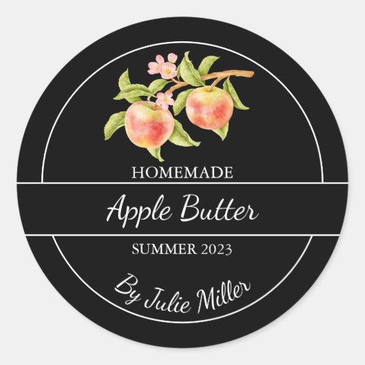 Simple Étiquette de beurre d'Apple fait maison Noi (Devant)