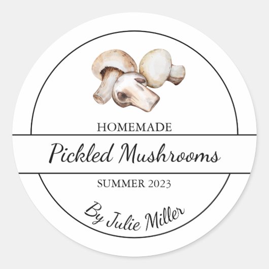 Simple Étiquette de champignons cuits maison (Devant)