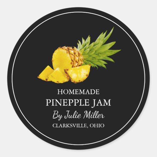 Simple Étiquette de confiture d'ananas fait maison (Devant)