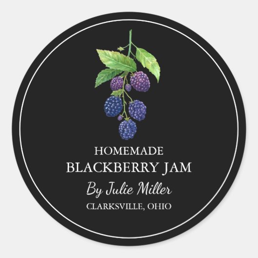 Simple Étiquette de confiture de Blackberry fait m (Devant)