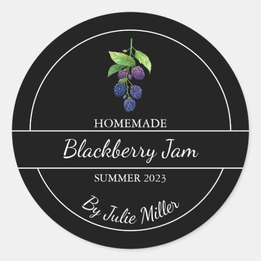 Simple Étiquette de confiture de Blackberry fait m (Devant)
