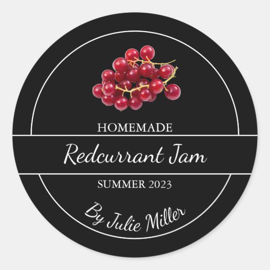 Simple Étiquette de confiture de cassis à la maiso (Devant)