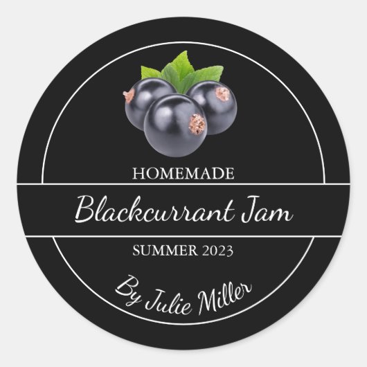 Simple Étiquette de confiture de cassis fait maiso (Devant)