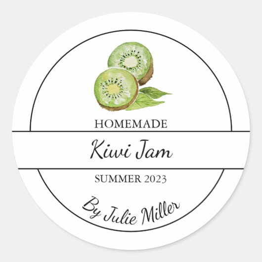 Simple Étiquette de confiture de Kiwi fait maison (Devant)