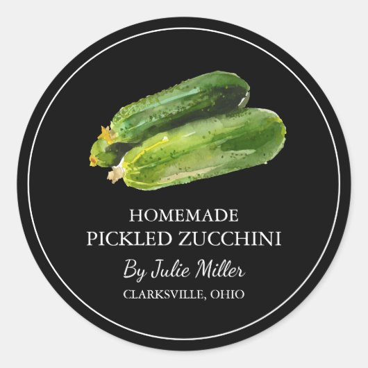 Simple Étiquette de courgettes cuites maison (Devant)