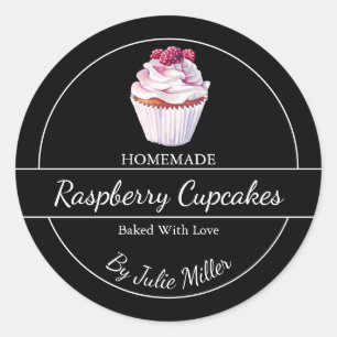 Simple Étiquette de cupcakes aux framboises fait m