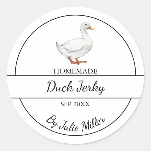 Simple Étiquette de Jerky Duck fait maison (Devant)