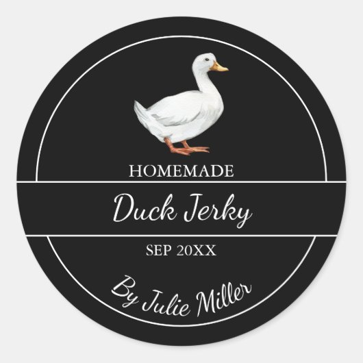 Simple Étiquette de Jerky Duck fait maison (Devant)