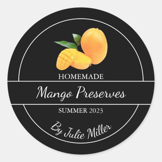 Simple Étiquette de Mango Conserve Maison (Devant)