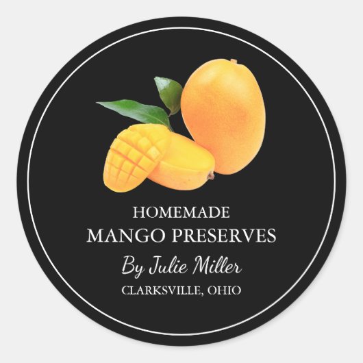 Simple Étiquette de Mango Conserve Maison (Devant)