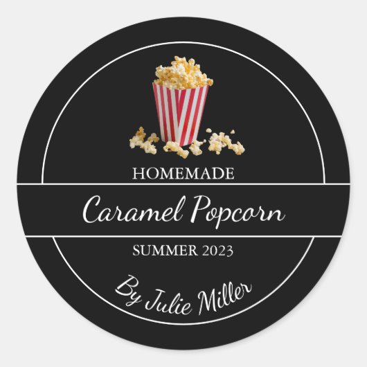 Simple Étiquette de pop-corn fait maison (Devant)