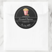 Simple Étiquette de pop-corn fait maison | Noir (Sac)