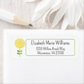 Simple Étiquette de Retour Florale Jaune (En situation)