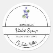 Simple Étiquette de sirop de violet fait maison (Devant)