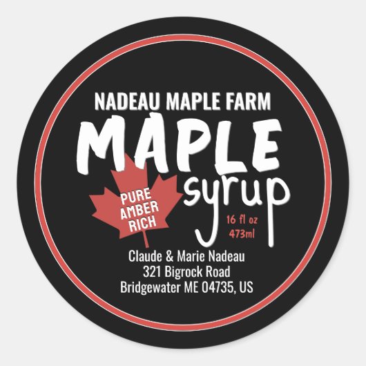 Simple Étiquette de sirop d'érable ou de jug avec  (Devant)