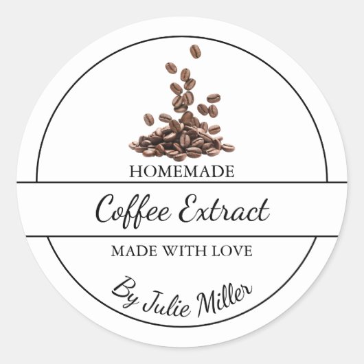 Simple Étiquette d'extraction de café fait maison (Devant)