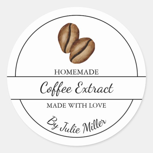 Simple Étiquette d'extraction de café fait maison (Devant)