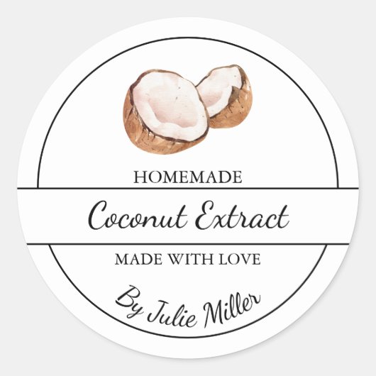 Simple Étiquette d'extraction de coco fait maison (Devant)