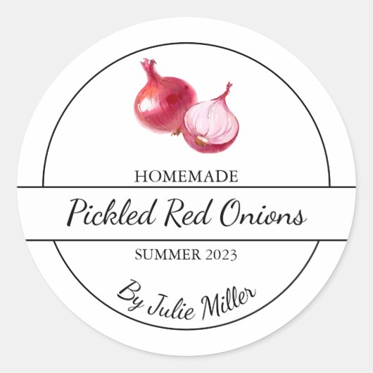 Simple Étiquette d'oignons rouges cuits maison (Devant)