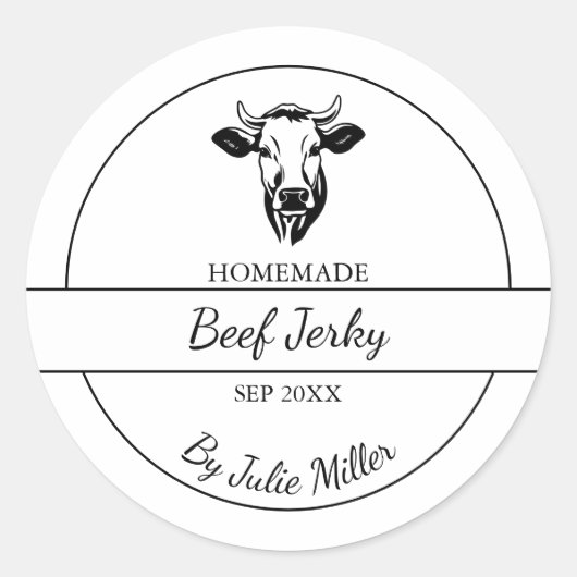 Simple Étiquette Jerky Beef fait maison (Devant)