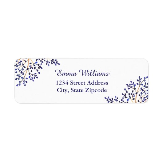 Simple Étiquettes de adresse de la nature bleue (Devant)