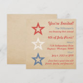 Simple Étoiles Chic 4 juillet Invitation (Devant / Derrière)