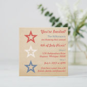 Simple Étoiles Chic 4 juillet Invitation (Debout devant)