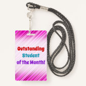 Simple "Étudiant exceptionnel du mois !" Badge (Derrière avec lanière)