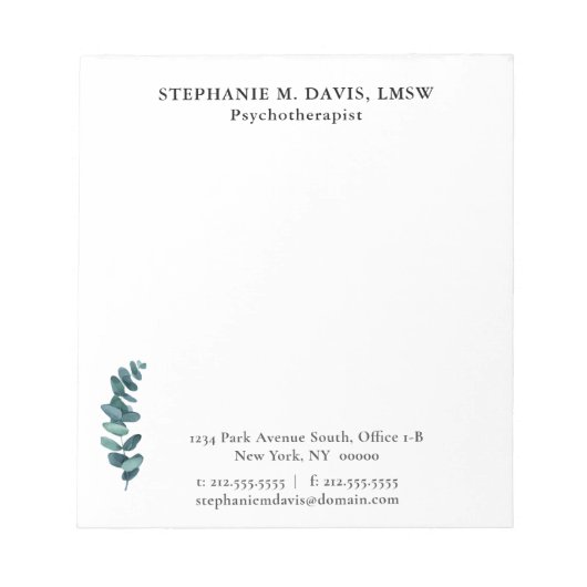 Simple Eucalyptus - Bloc-notes personnalisé (Devant)