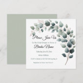 Simple Eucalyptus Bridal Shower Invitation (Devant / Derrière)