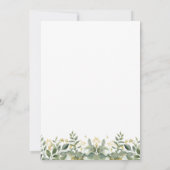 Simple Eucalyptus Gold Faire-part de mariage de ve (Dos)