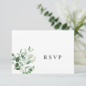Simple Eucalyptus Greenery mariage carte RSVP (Debout devant)