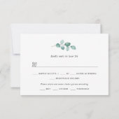 Simple Eucalyptus Greenery mariage carte RSVP (Dos)