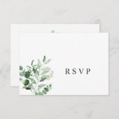 Simple Eucalyptus Greenery mariage carte RSVP (Devant / Derrière)