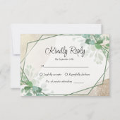 Simple Eucalyptus Greenery Wedding Carte RSVP (Devant)